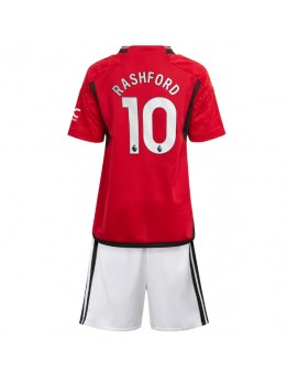 Manchester United Marcus Rashford #10 Dječji Domaci Dres kompleti 2023-24 Kratak Rukavima (+ kratke hlače)